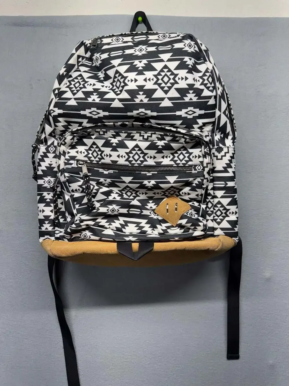 No Boundaries Black and White Aztec Print Geometric Backpack
